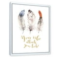 thumbnail image 3 of Designart 'Your Vibe Attracts Your Tribe Ethnic Feathers II' Bohemian & Eclectic Framed Canvas Wall Art Print, 3 of 5