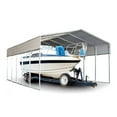 thumbnail image 3 of ALEKO Galvanized Steel Carport Canopy Shelter 12W x 25L x 10H ft. Grey, 3 of 16