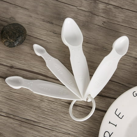

Measuring Spoon Kitchen Measuring Spoon Braille Measuring Cup 4Pcs/Set Braille Measuring Spoon Cup Portable Kitchen Baking Tool Cooking Accessory