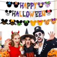 thumbnail image 3 of Wowhub Pre-Strung Glitter Happy Halloween Banner for  Mouse Halloween Decorations -No DIY Required, Cartoon Mouse Themed Backdrop Supplies, 3 of 7