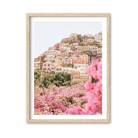 Cuadro de pared Hesendot Costa de Amalfi, 30 x 41 cm, marco de roble
