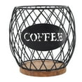 thumbnail image 2 of Coffee Pod Storage Basket Coffee Holder with Wooden Base Desktop Large Capacity Stylish Look Easy Access Contemporary Decor, 2 of 7