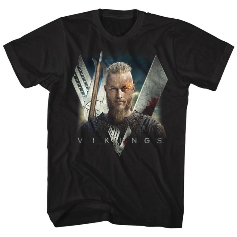 VIKINGS- Ragnar Odin's Eye Apparel T-Shirt - Black 