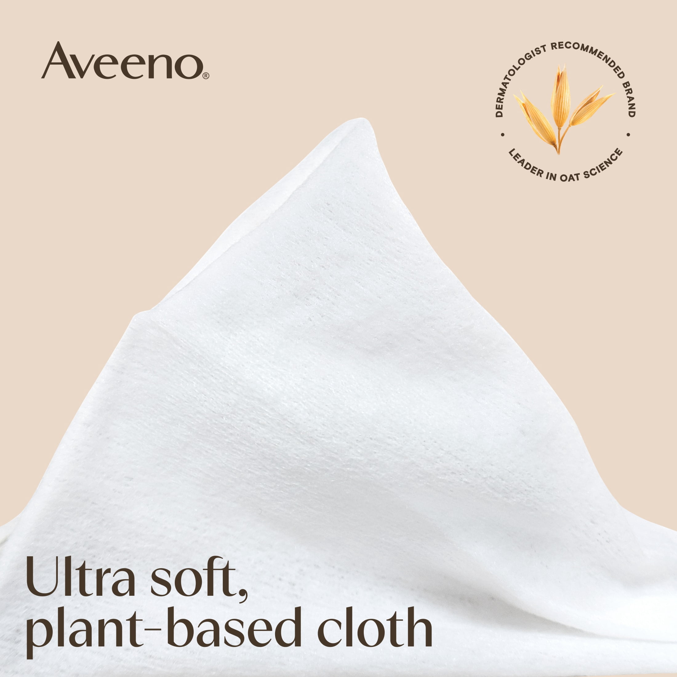 Aveeno Calm + Restore Unscented Face Wipes, 25 Count