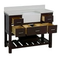 thumbnail image 7 of Charlotte 48" Farmhouse Bathroom Vanity with Chocolate Cabinet and Quartz Top, 7 of 7