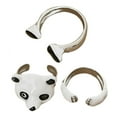 thumbnail image 1 of segolike Animals Open Rings Durable Fashion Lady Girls Gift Finger Rings Adjustable Rings Panda 3Pcs Silver, 1 of 9