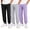 Purple, variant on UACY 3 Pack Girls Sweatpants High Waisted Drawstring Active Joggers Soft Athletic Pants with Pockets for Kids Winter