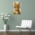 thumbnail image 4 of Framed Bunny Pictures Wall Art Vintage Rabbit Floral Crown Canvas Painting Easter Cute Animal Poster 2,Ready To Hang Poster, 4 of 5