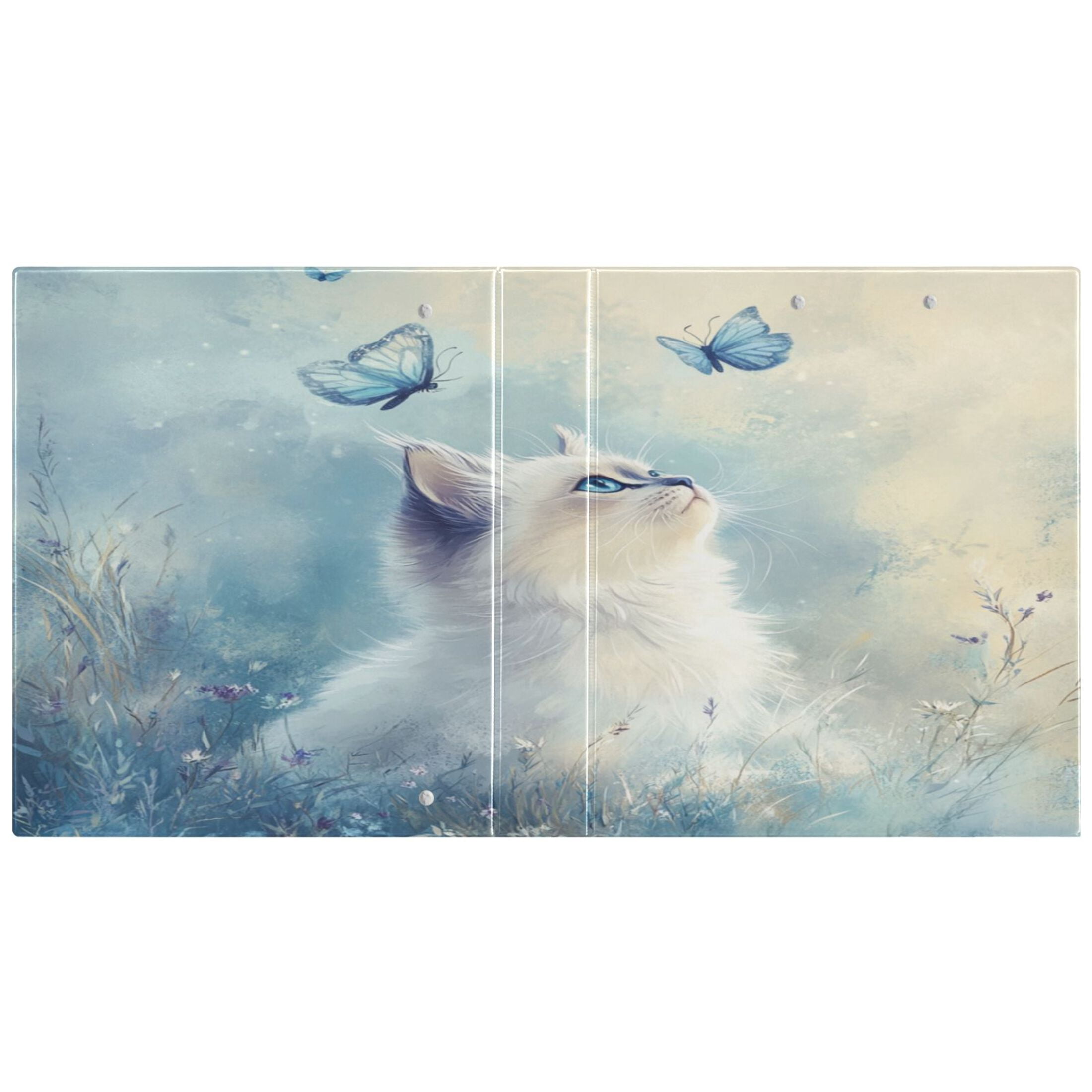 WOBOGO Pretty White Ragdoll Cat File Folders Extra Large Capacity to Hold 200 Sheets of Documents Hard Shell Ring Binder for School Home Office