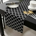 thumbnail image 3 of Black Morocco Cotton Linen Table Extra Long Runner 13 x 120 inch Boho Modern Minimalist Abstract Geometric Non-slip Rectangular Dining Table Decor for Wedding Party Holiday Dinner, 3 of 8