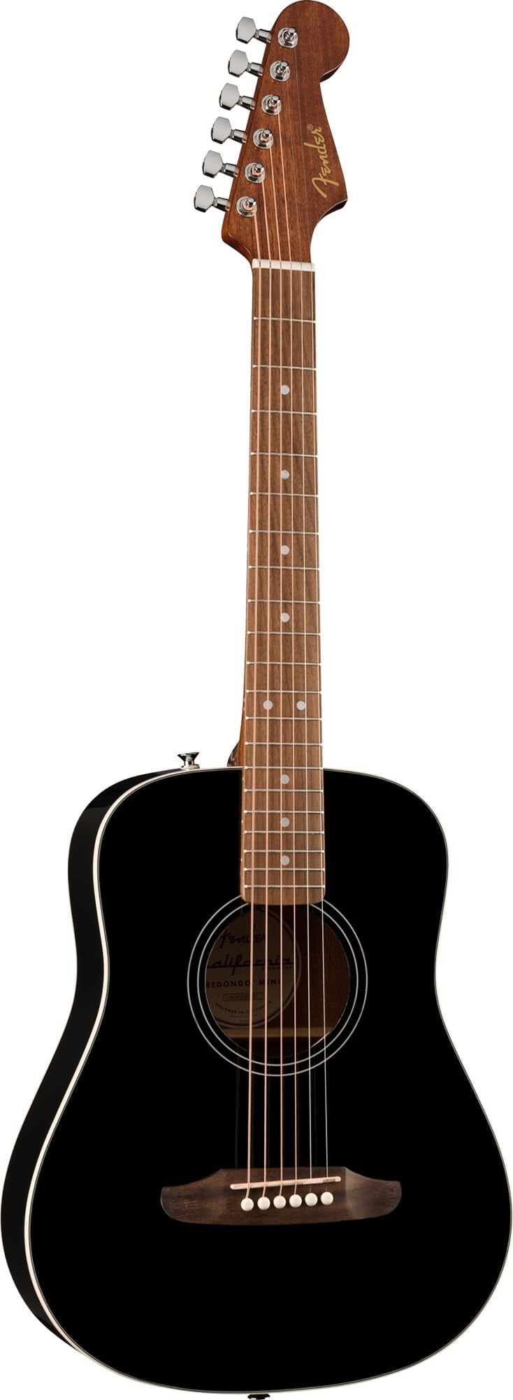 Fender California Standard Redondo Mini Acoustic Guitar - Black Bundle with Gig Bag, Hard Case, Tuner, Strings, Strap, String Winder, Picks, and Austin Bazaar Instructional DVD