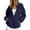 Navy, variant on Womens Full-Zip Hoodies Casual Long Sleeve Sweatshirt with Pockets Cozy Full Zip Sweatshirt Casual Full Zip Up Hoodie Basic Lightweight Long Sleeve Sweatshirt(Navy,XXL)