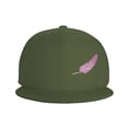 thumbnail image 2 of ZICANCN Pink Feather Baseball Caps, Trucker Hats for Men And Women, Adjustable Breathable Flat Caps, Moss Green, 2 of 8