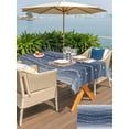 thumbnail image 5 of Outdoor Tablecloth with Umbrella Hole for Patio/Picnic/Party/Camping, Navy Blue Ombre Waterproof Table Cloth Rectangle Table Cover Washable, Modern Abstract Striped Polka Dots (60"x 84"), 5 of 8