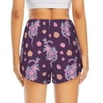 thumbnail image 4 of Goofa Snake And Flower Printed Women 2 in 1 Running Shorts,Quick Dry Athletic Workout Shorts,High Waisted Athletic Shorts with Liner Pockets-Large, 4 of 9