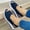 Blue, variant on WIZUTIZ Platform Sandals Women Womens Beach Sandals Flat Sandals Open Toe Sandals Sandals Women Dressy Comfort Stretch Beach Sandals Pull-On Shoes Wide Solid Sandals for Older Women Holiday