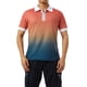 thumbnail image 5 of Txlixc - Polo de manga corta para hombre, cuello vuelto, diseño de patchwork, color degradado, con cremallera, informal Txlixc  Estilo de ocio, 5 of 9