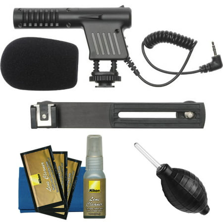Vidpro Mini Condenser Microphone with Accessory Kit for Nikon DSLRs, Camcorders & Video Cameras