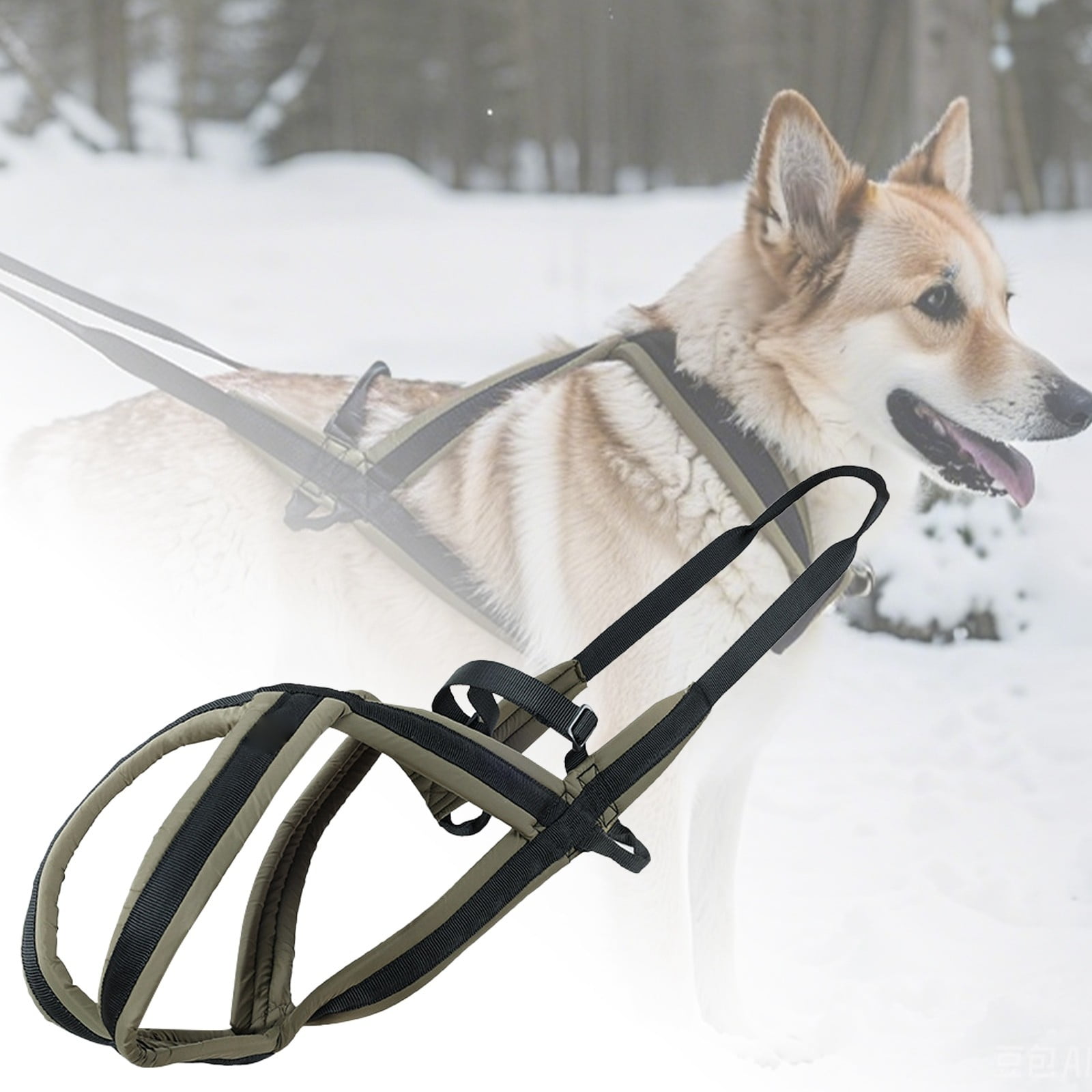 Weight Pulling Dog Harness, Heavy-Duty Pulling Harness for Sled & Running Training for Medium & Large Dogs(Black,65cm)