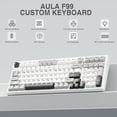 thumbnail image 4 of AULA F99 99-Key Wireless Mechanical Gaming Keyboard, RGB Illuminated, Tri-Mode, Hot-Swappable, Compact 96%, 10-Key Pad, USB-A, Black/Grey/White, 4 of 8