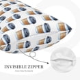 thumbnail image 3 of Daiia Coffee To Go Pattern Bedding Waterproof Pillow Protector Zippered Queen – Bed Bug Proof Pillow Encasement-20"x30", 3 of 6