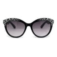 thumbnail image 2 of Girls Child Size Engraved Bling Foil Plastic Round Horn Rim Sunglasses Black - Smoke, 2 of 4