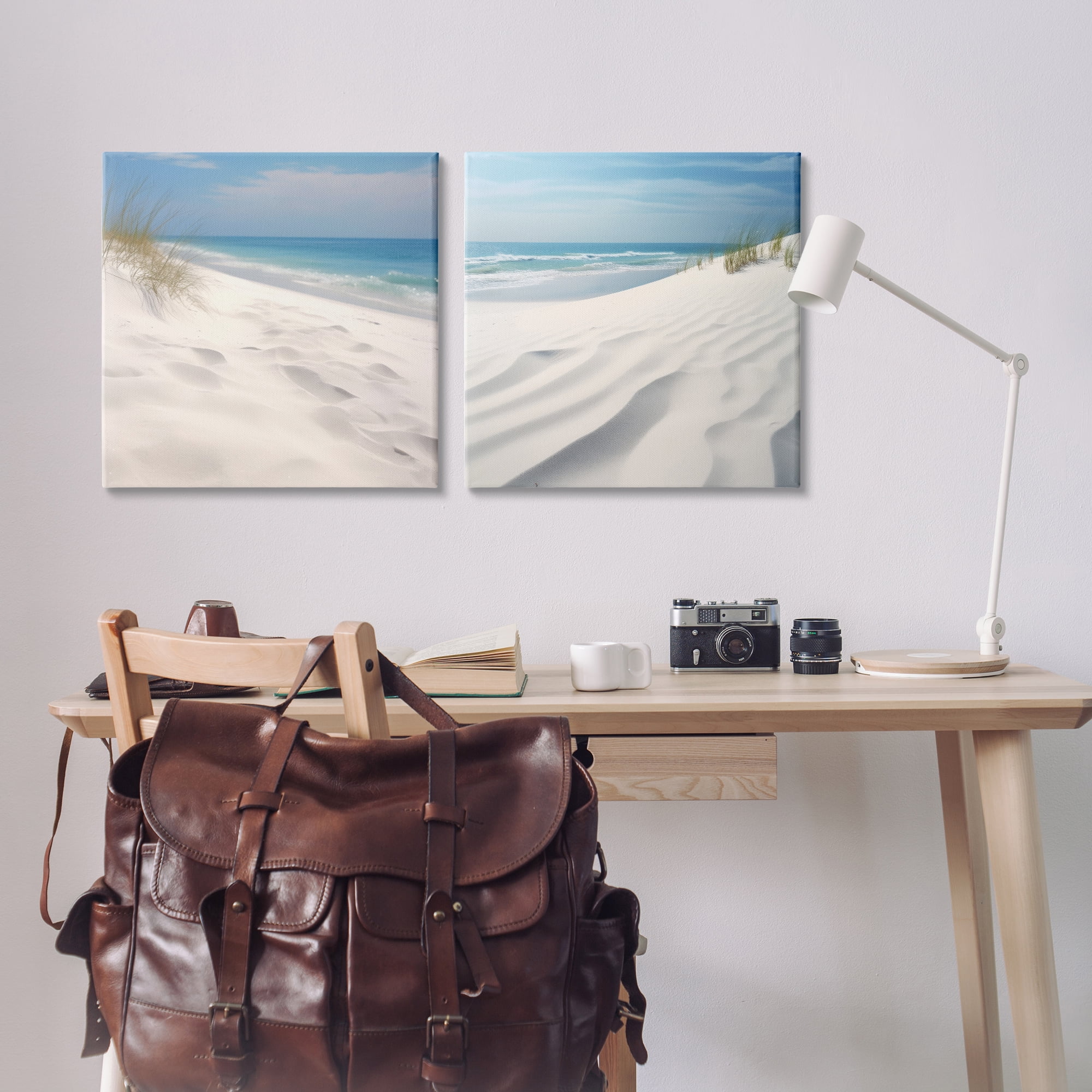 Stupell Industries Serene Beach Sand Dune Landscape & Nature Photography Wrapped Canvas Art Print Wall Art, 24 x 24, Set of 2