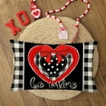 thumbnail image 3 of Valentines Day Lumbar Pillow Cover 12x20 Inch Be Mine Love Hearts Black White Buffalo Plaid Checkered Decorations Farmhouse Home Decor Throw Pillows Cushion Case for Sofa Couch, 3 of 6