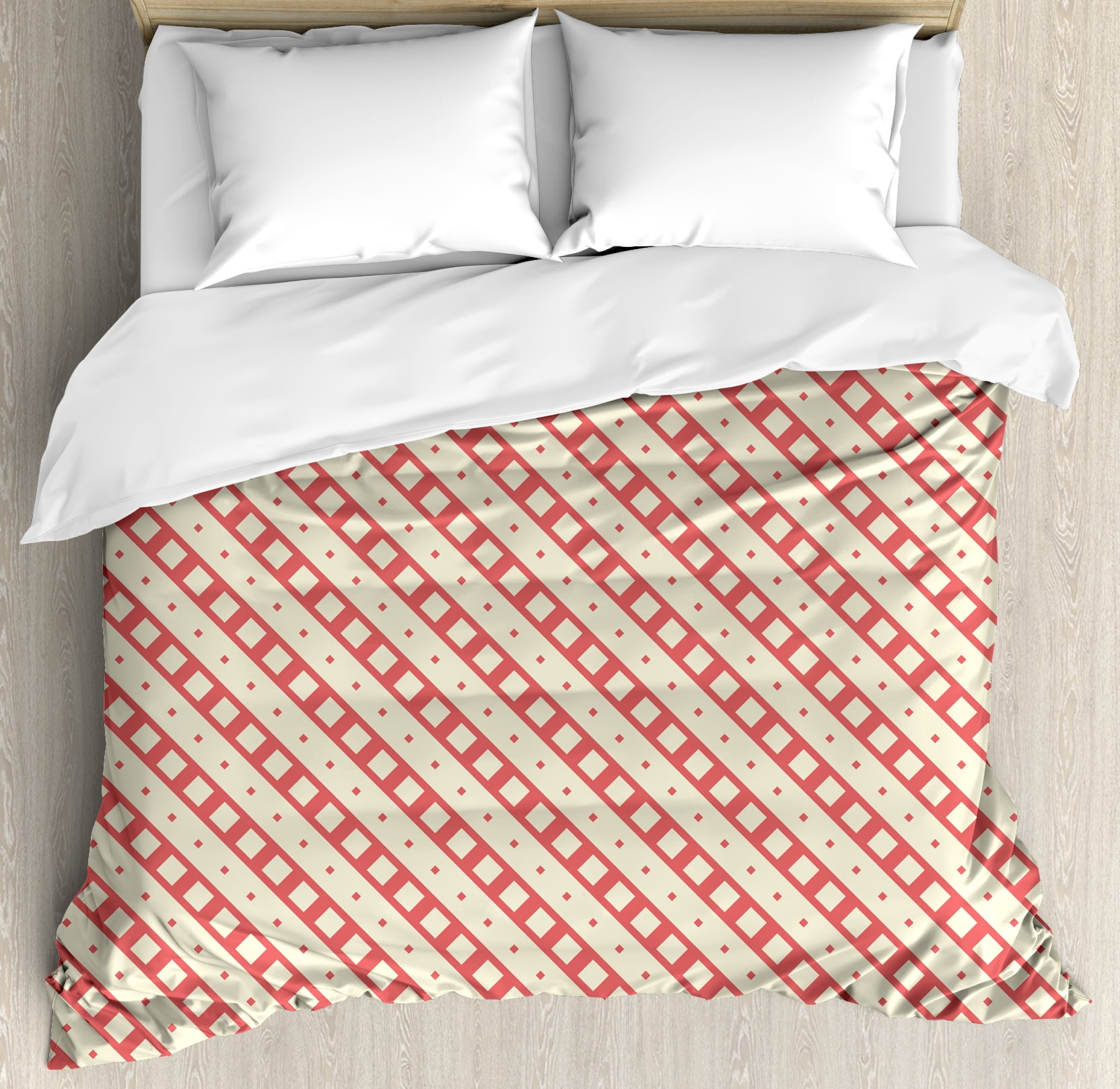 Geometric Duvet Cover Set Checked Rhombus Classic Diamond Line