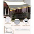 thumbnail image 4 of Sun Shade Sail 8'x10' Grey Rectangle Sun Shade Sails Canopy Waterproof Luxury Golden Stripes Lines Outdoor Sunshades Sand UV Block Cover Shades Cloth for Patio Backyard Garden Deck Porch Lawn, 4 of 9