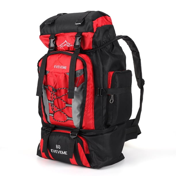Mochila 80L Escalada Gran Capacidad Senderismo Accesorios De Viaje Rojo