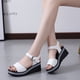 thumbnail image 1 of 2022 nuevas sandalias de verano, zapatos de plataforma de cuña para mujeres, sandalias informales para mujeres jóvenes, sandalias de cuña blancas y negras con punta abierta para mujeres 37 Gao Jinjia LED, 1 of 2
