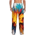 thumbnail image 6 of Mens Pajama Pants, Colorful Paint Print Soft Sleep & Lounge Pants for Men, Cuteness Casual PJ Bottoms Pants with Pockets, 6 of 7
