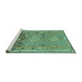 thumbnail image 2 of Ahgly Company Machine Washable Indoor Square Southwestern Turquoise Blue Country Area Rugs, 8' Square, 2 of 4
