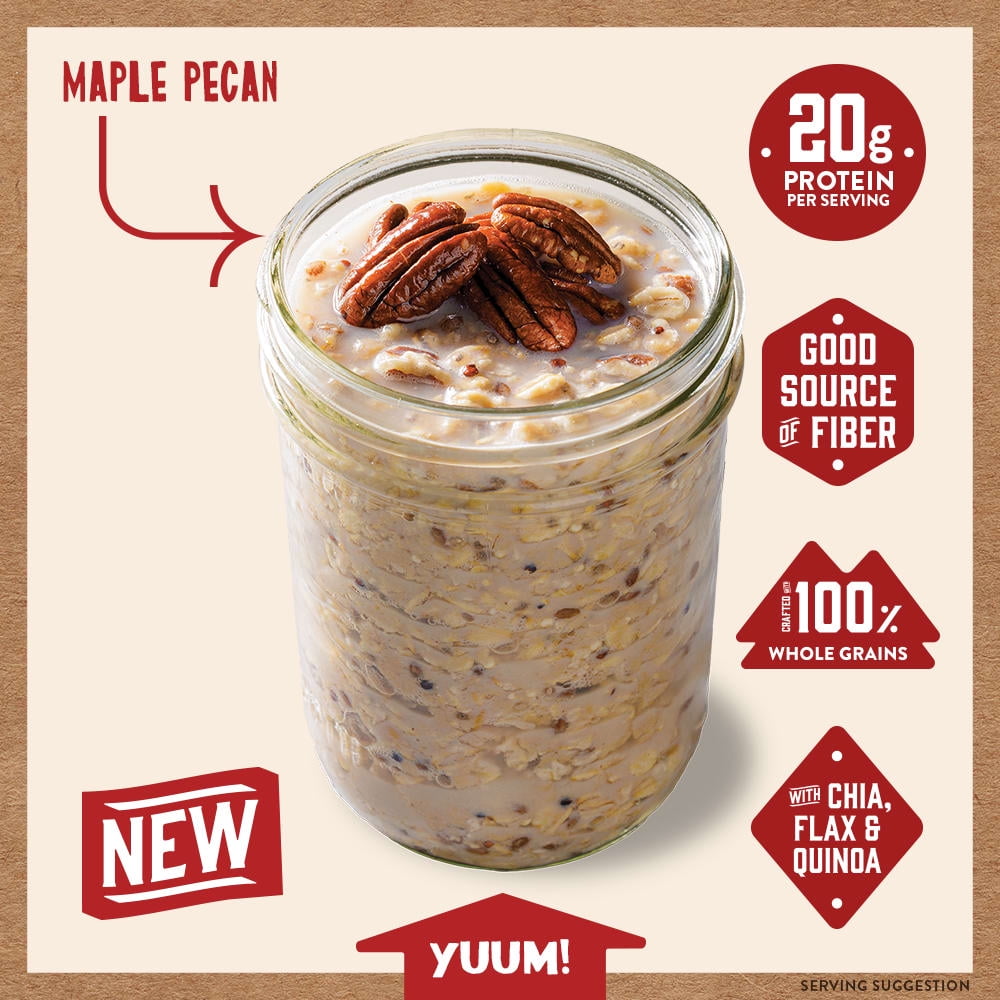 (3 pack) Kodiak Maple Pecan Protein-Packed Overnight Oats, 2.47 oz