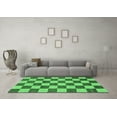 thumbnail image 3 of Ahgly Company Indoor Rectangle Checkered Emerald Green Modern Area Rugs, 6' x 9', 3 of 4