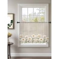 thumbnail image 2 of Sheer Curtains 54 Inch Length, White Floral Semi Sheer Curtains Light Filtering Window Treatment, Spring Botanical Vintage Flower Leaf Plant Privacy Voile Drapes for Living Room Bedroom 52x54 Inch, 2 of 7