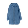 thumbnail image 2 of AOOCHASLIY 2023 Women Winter Coat Fashion Women Solid Color Corduroy Long Sleeved Hooded Mid Length Style Jacket, 2 of 5