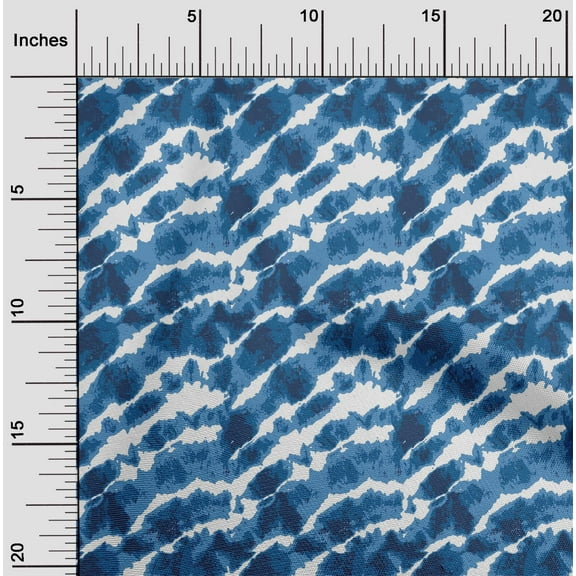 oneOone Cotton Flex Dark Navy Blue Fabric Print Shibori Sewing Material Print Fabric By The Yard 40 Inch Wide