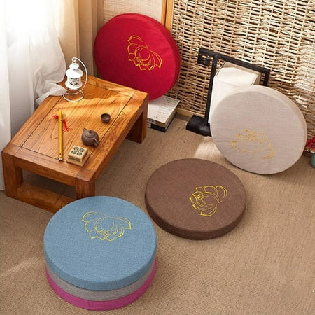 

Taosunzt Seat Cushion Washable Removable Floral Printing Round Sitting Cushion Yoga Pad Household Supplies Beige
