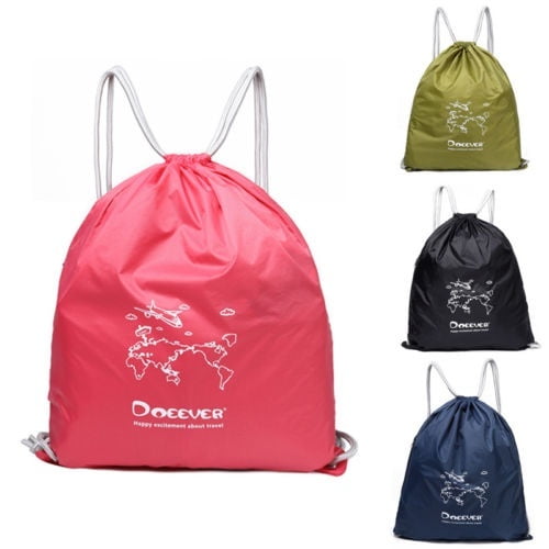 Drawstring Sports Bags Backpack Plain Waterproof Gym Swim School Dance Kid Pack 
