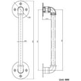 thumbnail image 3 of ATT Hardware 12'' Matte Black Iron Industrial Pipe Barn Door Handle, Grab Bar, Towel Bar, Antique Rustic Style, 3 of 7