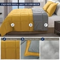 thumbnail image 3 of Mocassi NEW 3-Piece Comforter Set - Reversible, Box Stitched Down Alternative, Twin/Twin XL, All Season Suitable, Yellow/Gray, 3 of 6