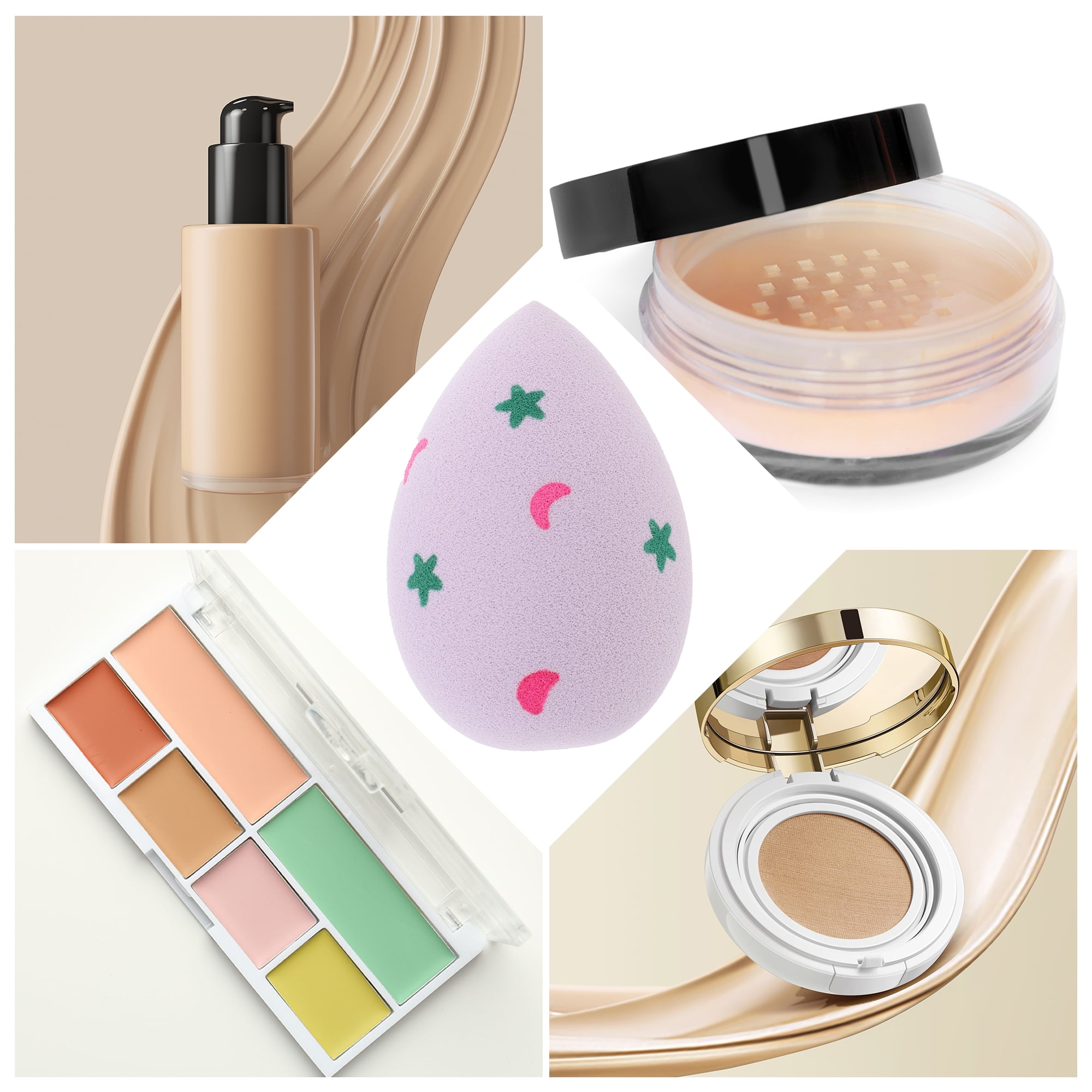 Unique Bargains 1 Pc Star Moon Face Makeup Sponge for Bedrooms Makeup Needs Purple