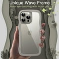 thumbnail image 3 of Wavy Case for iPhone 16 Pro Max 6.9-Inch, Cute Wave Frame Curly Shape Shockproof Phone Cover for Women and Girls, Clear Hard PC Back (Desert Titanium), 3 of 5
