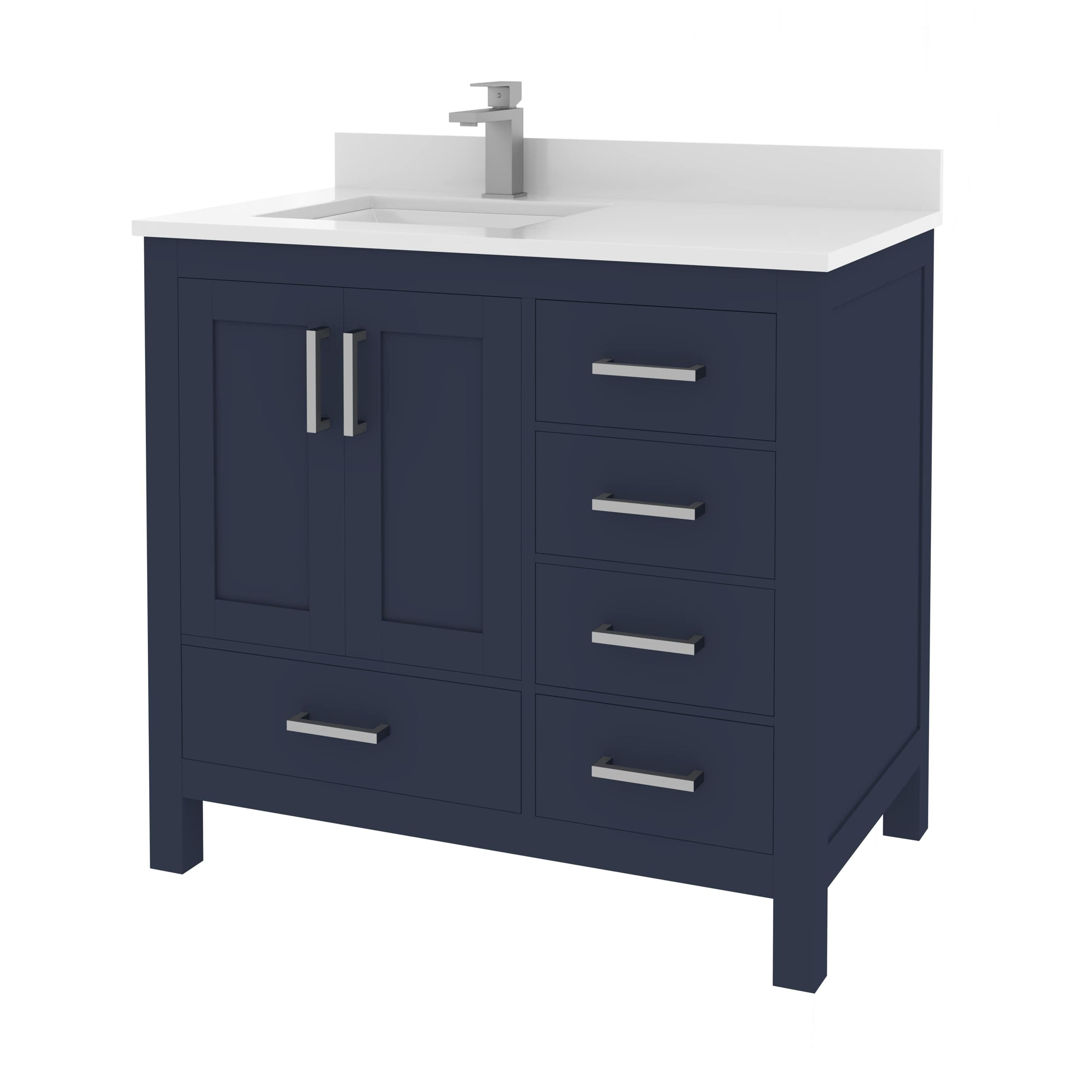 【nenn＊さま】【現行品】airricoプレミアム　dark blue Ayna Decors Rooh 36 Inch Navy Blue Bathroom Vanity Cabinet