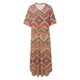 thumbnail image 5 of DHFJKG Summer Dresses Women Beach Long Dress Short Sleeve V Neck Flowy A Line Comfortable Tunic Boho Vacation Clothes Versatile Dresses, 5 of 5