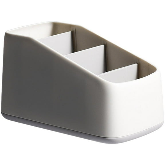 TV Remote Control Holder with 4 Compartments, Remote Caddy Tray Table Multi- functional Desk Storage Organizer Fits TV Remote, Media Controller, Office Supplies