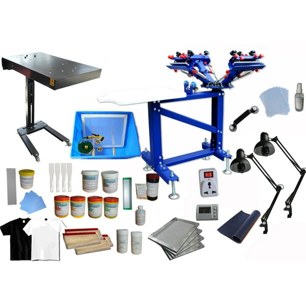 Techtongda 4 Color 1 Station Screen Printing Kit DIY Hobby Materials
