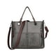 thumbnail image 1 of LHSHID Women's Leather Tote Bag Vintage Shoulder Crossbody Large Daily Purse Handbag (Black), 1 of 4